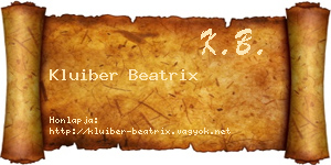 Kluiber Beatrix névjegykártya